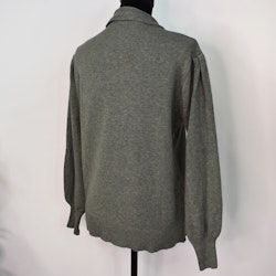 Finstickad tröja med knyt KAKI