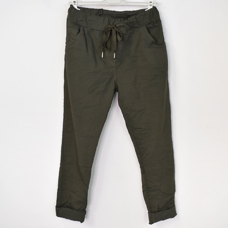 Stretchig Byxa MÖRK KAKI