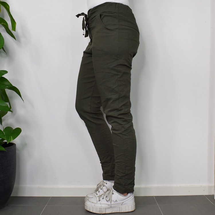 Stretchig Byxa MÖRK KAKI