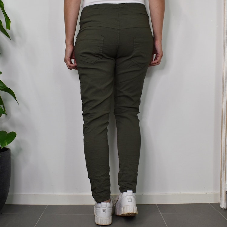 Stretchig Byxa MÖRK KAKI
