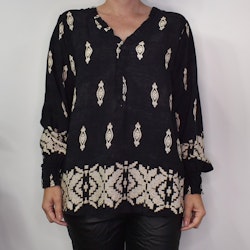 Blus Mayra Mönstrad SVART - Marta du Chateau