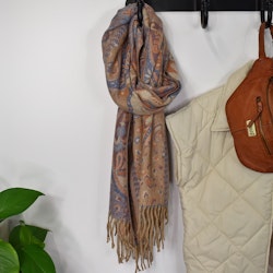 Halsduk med Fransar Mönstrad MULTI BEIGE