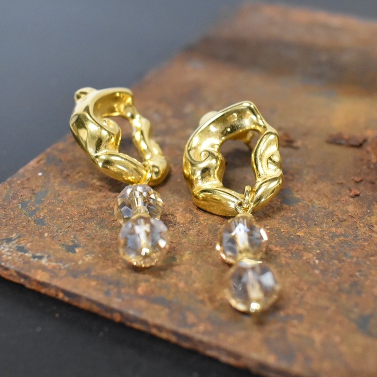 Örhänge Remake Exklusiv Glas GULD - Jewelry By Elina Dahl