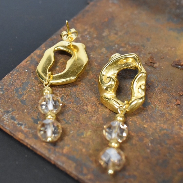 Örhänge Remake Exklusiv Glas GULD - Jewelry By Elina Dahl