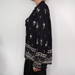 Blus Aya Mönstrad SVART/BEIGE - Marta du Chateau