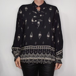 Blus Aya Mönstrad SVART/BEIGE - Marta du Chateau