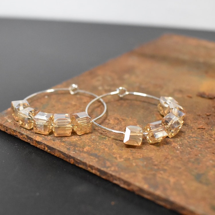 Örhänge Remake Hoop Glas SILVER - Jewelry By Elina Dahl