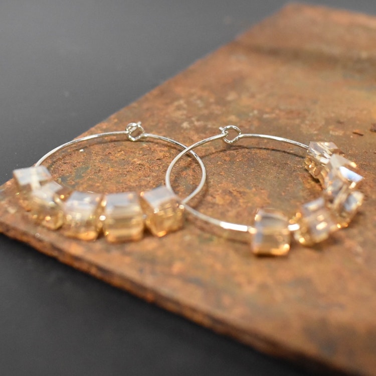 Örhänge Remake Hoop Glas SILVER - Jewelry By Elina Dahl