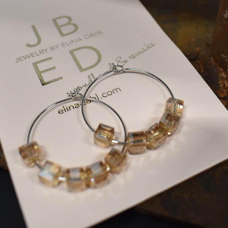 Örhänge Remake Hoop Glas SILVER - Jewelry By Elina Dahl