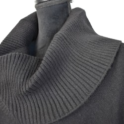 Finstickad Tröja Lös Polo SVART