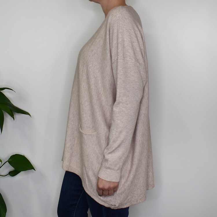 Stickad Tröja Isa BEIGE - Mix By Heart