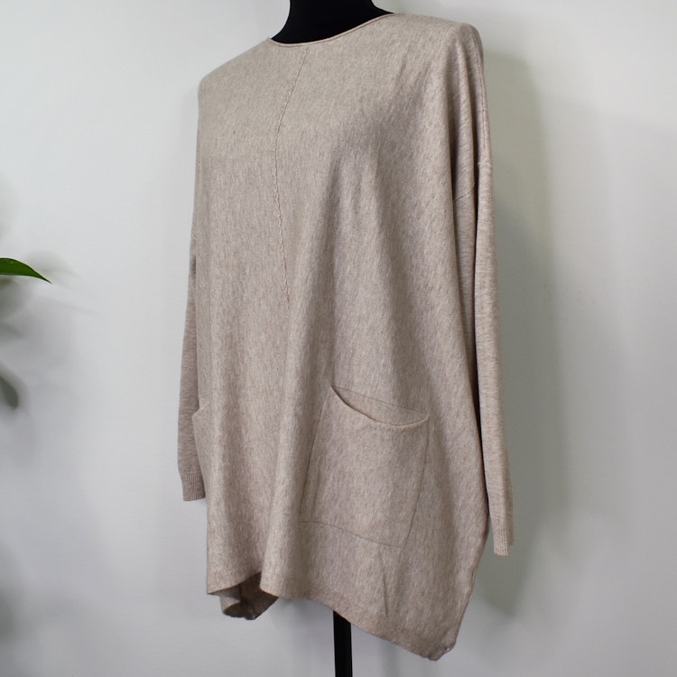 Stickad Tröja Isa BEIGE - Mix By Heart