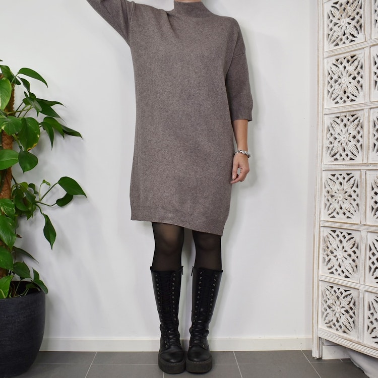 Klänning Halvpolo TAUPE