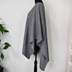 Poncho-sjal med Knapp GRÅ