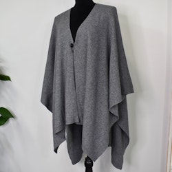 Poncho-sjal med Knapp GRÅ