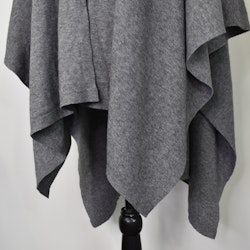Poncho-sjal med Knapp GRÅ