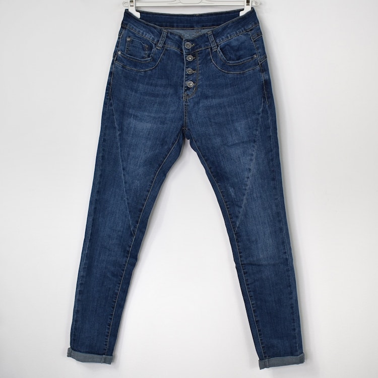Jeans med Knappar BLÅ - 3D Denim