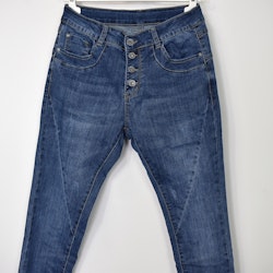 Jeans med Knappar BLÅ - 3D Denim