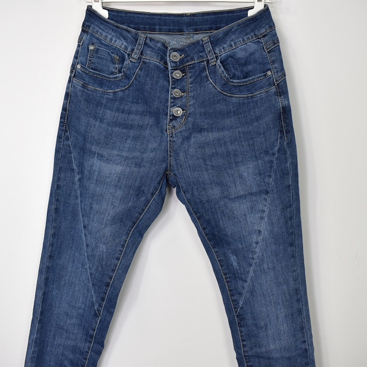 Jeans med Knappar BLÅ - 3D Denim