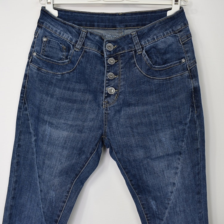 Jeans med Knappar BLÅ - 3D Denim