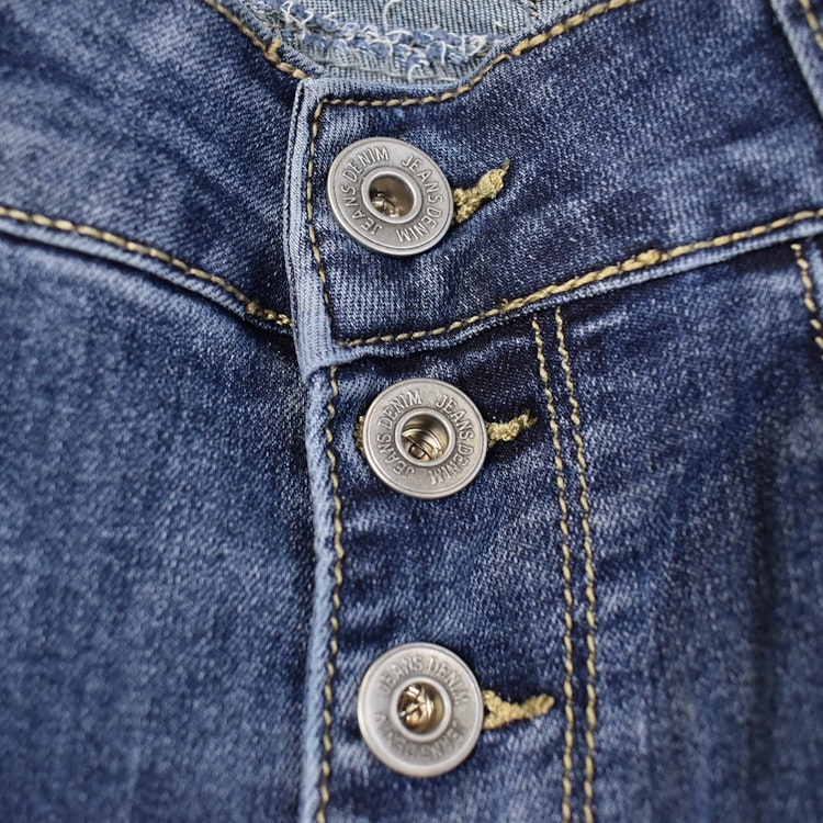 Jeans med Knappar BLÅ - 3D Denim
