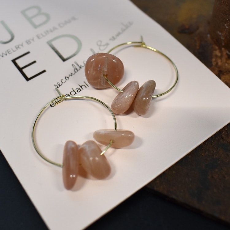 Örhänge Remake Hoop Sun Chip GULD - Jewelry By Elina Dahl