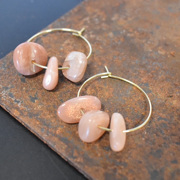 Örhänge Remake Hoop Sun Chip GULD - Jewelry By Elina Dahl