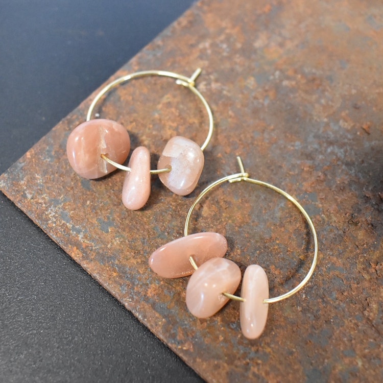 Örhänge Remake Hoop Sun Chip GULD - Jewelry By Elina Dahl