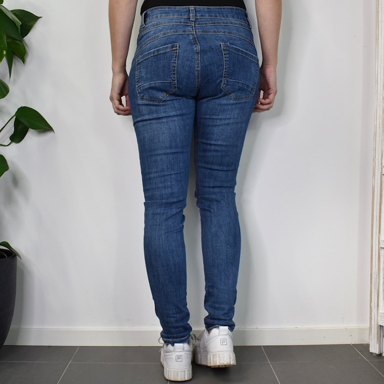Jeans med Knappar BLÅ - 3D Denim