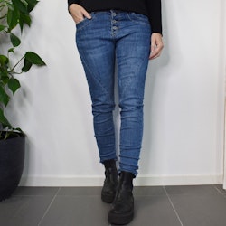 Jeans med Knappar BLÅ - 3D Denim