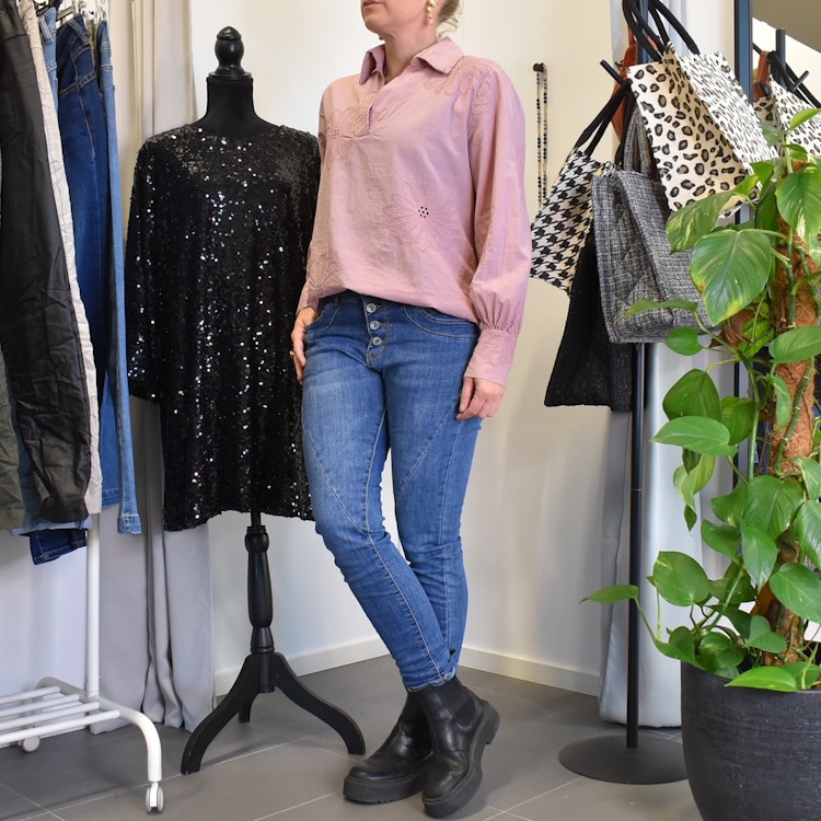 Jeans med Knappar BLÅ - 3D Denim
