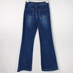 Vida Flare-Jeans Långa BLÅ - 3D Denim