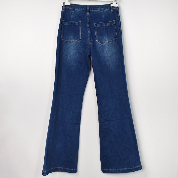 Vida Flare-Jeans Långa BLÅ - 3D Denim