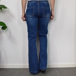 Vida Flare-Jeans Långa BLÅ - 3D Denim