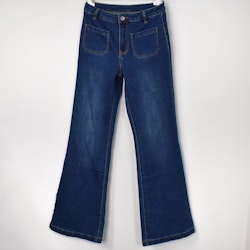 Vida Flare-Jeans Långa BLÅ - 3D Denim