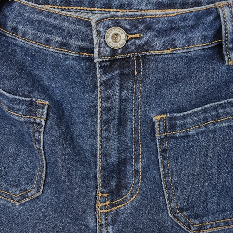Vida Flare-Jeans Långa BLÅ - 3D Denim