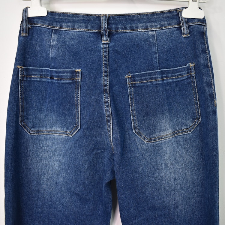 Vida Flare-Jeans Långa BLÅ - 3D Denim