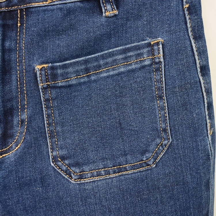 Vida Flare-Jeans Långa BLÅ - 3D Denim