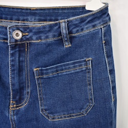 Vida Flare-Jeans Långa BLÅ - 3D Denim