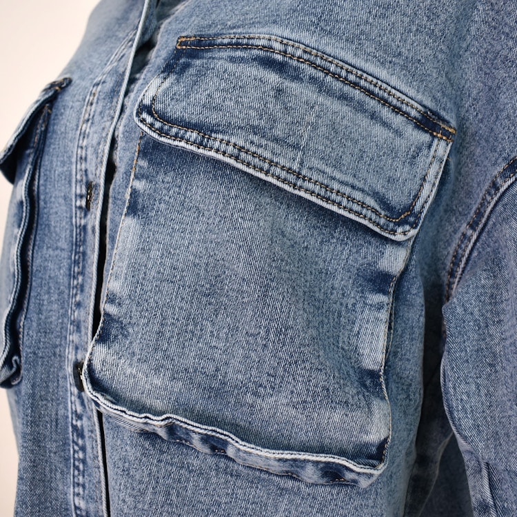 Skjortjacka Denim LJUS BLÅ - 3D Denim