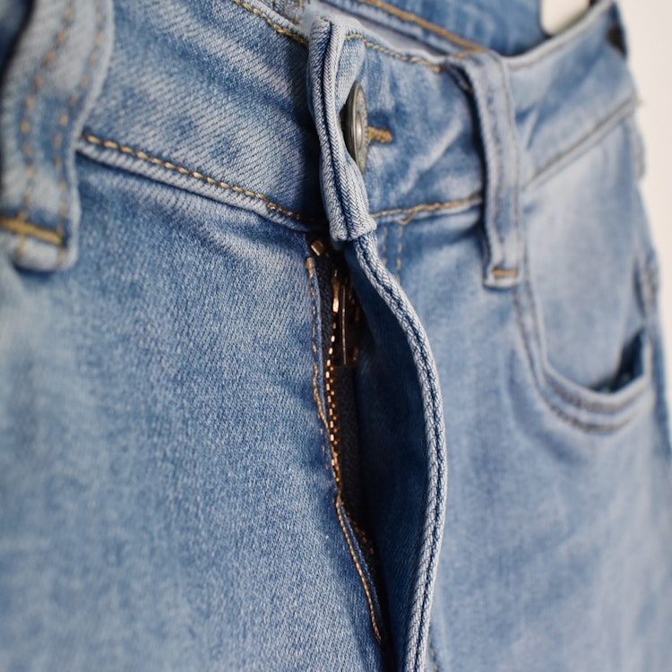 Jeans med Gylf LJUS BLÅ - 3D Denim