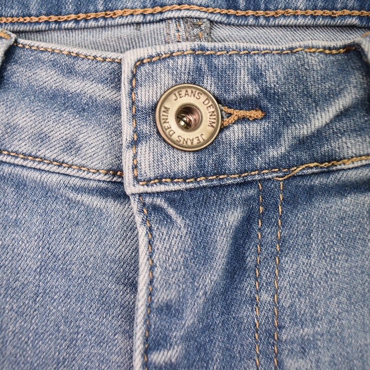 Jeans med Gylf LJUS BLÅ - 3D Denim