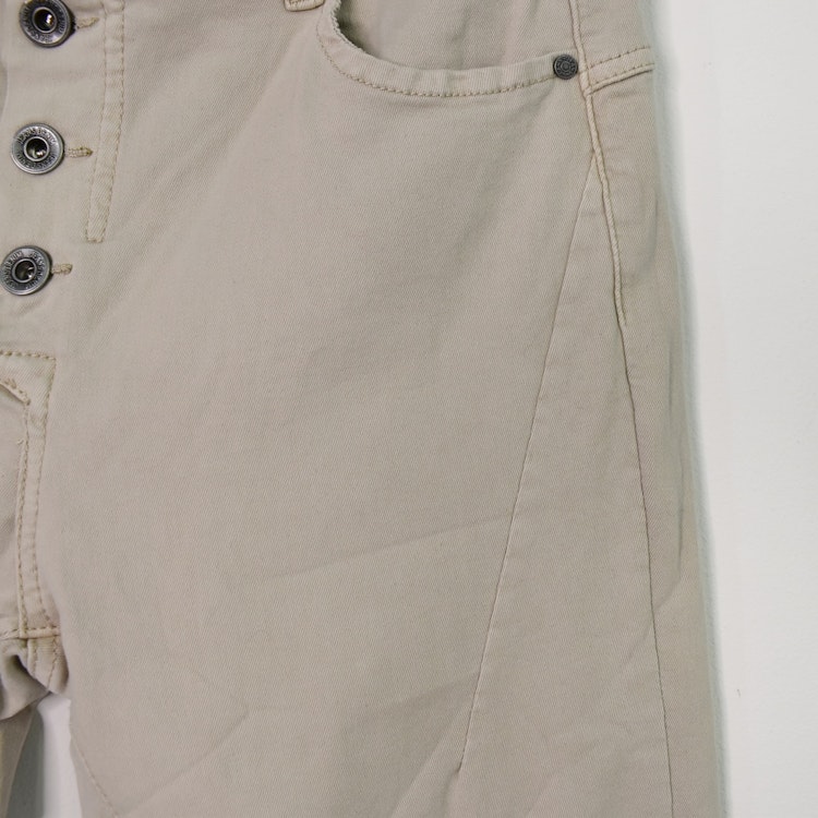 Jeans med Knappar BEIGE CHIARO - 3D Denim