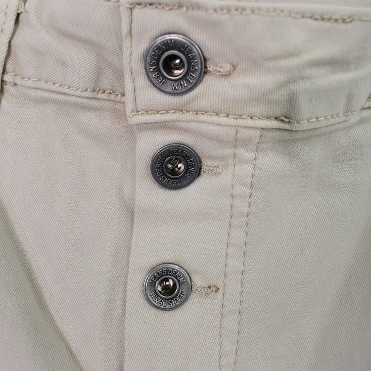 Jeans med Knappar BEIGE CHIARO - 3D Denim