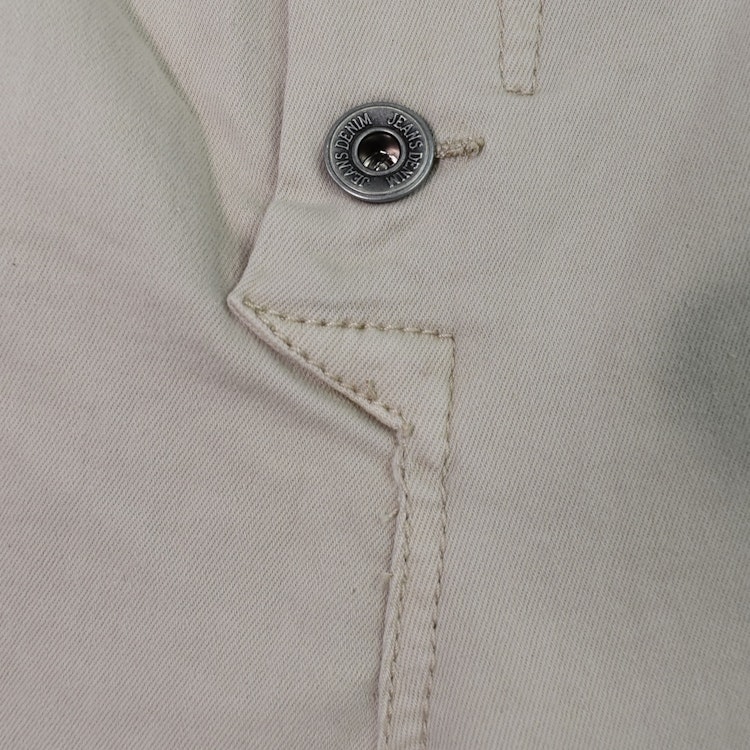 Jeans med Knappar BEIGE CHIARO - 3D Denim