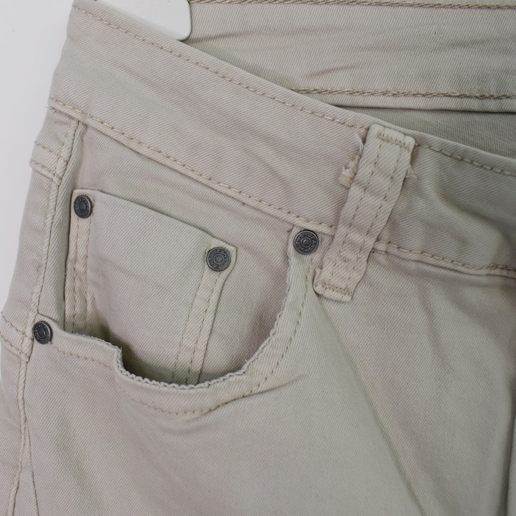 Jeans med Knappar BEIGE CHIARO - 3D Denim