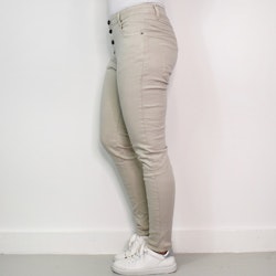 Jeans med Knappar BEIGE CHIARO - 3D Denim