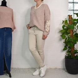 Jeans med Knappar BEIGE CHIARO - 3D Denim