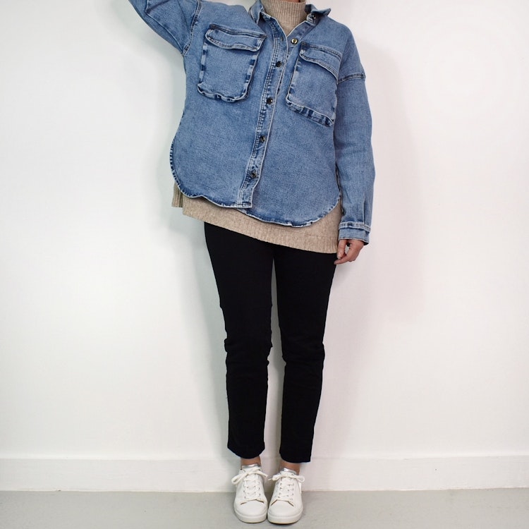 Skjortjacka Denim LJUS BLÅ - 3D Denim