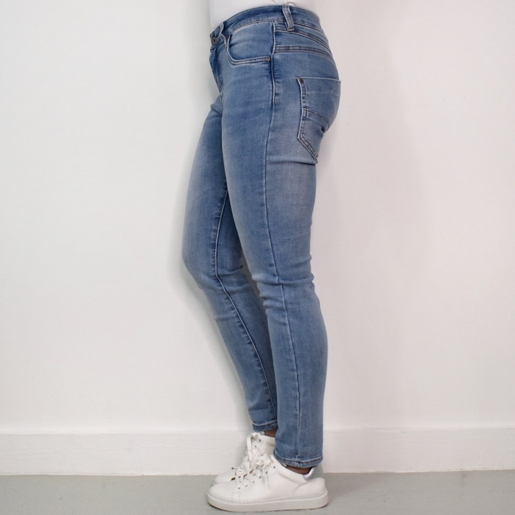 Jeans med Gylf LJUS BLÅ - 3D Denim